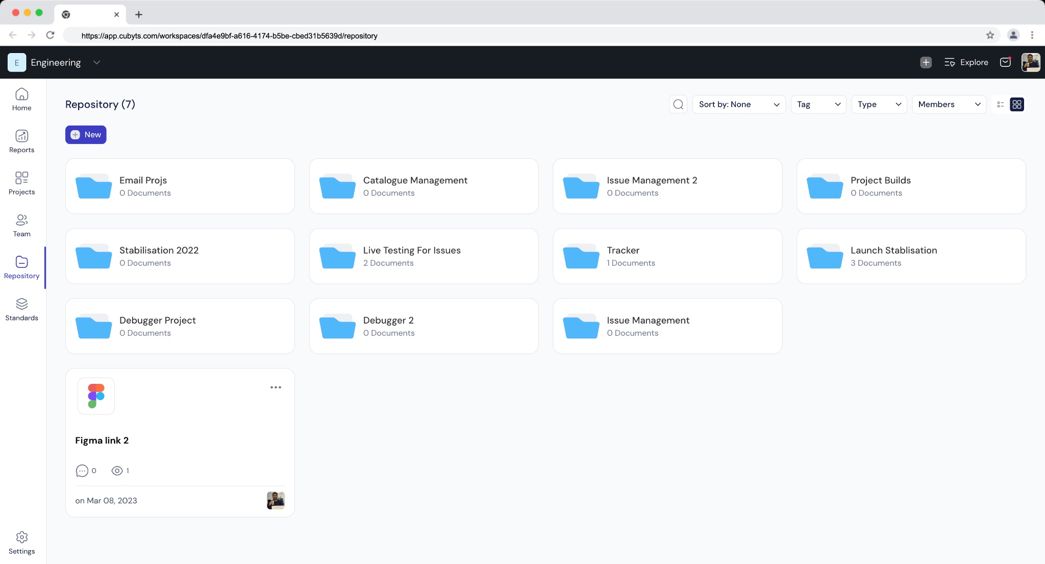 Every project's assets and documents, organised in one repository.