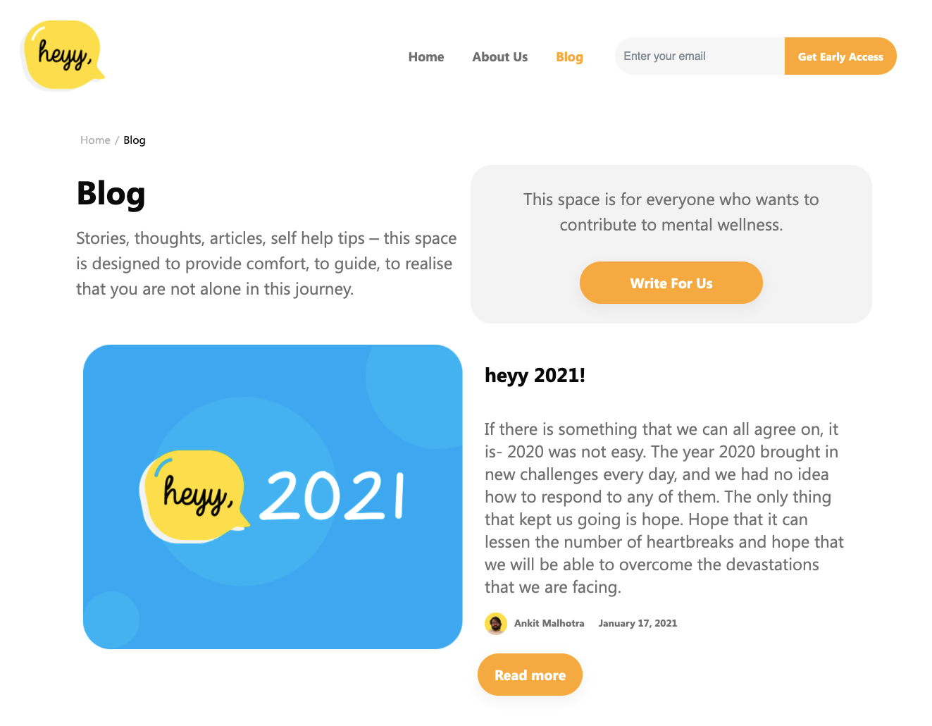 A blog and resource hub to support the community between conversations.